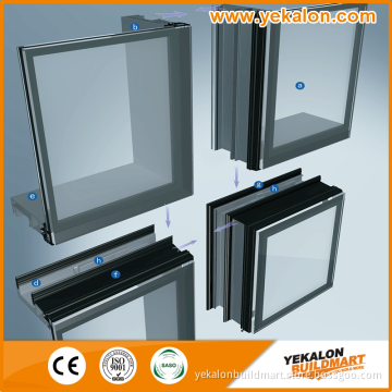 Yekalon New Design and easy installation Unitized Glass Curtain Wall